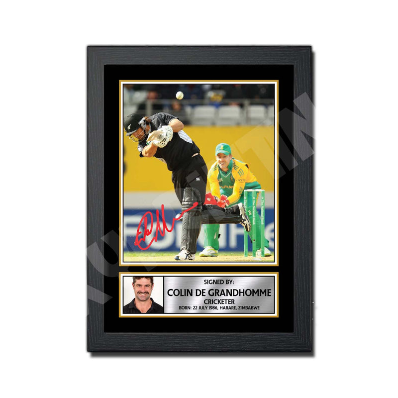 COLIN DE GRANDHOMME Limited Edition Cricketer Signed Print - Cricket Player