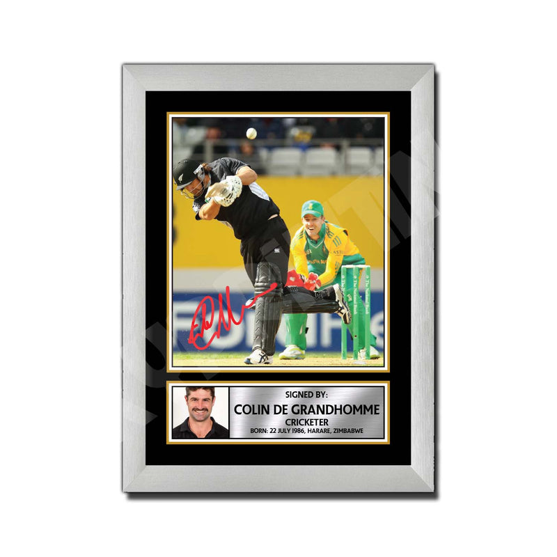 COLIN DE GRANDHOMME Limited Edition Cricketer Signed Print - Cricket Player