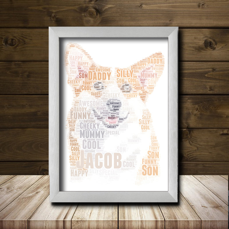 Personalised Corgi 1 Word Art Poster Dog Print