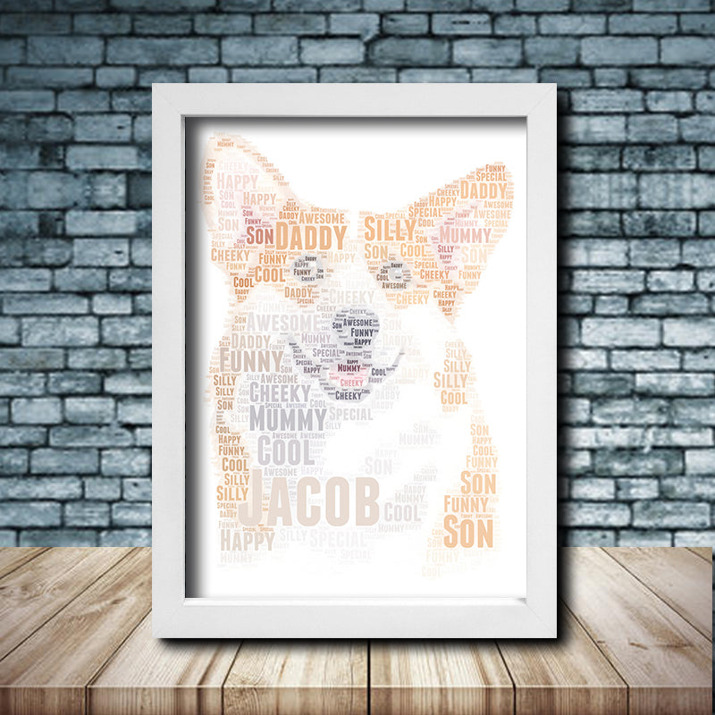 Personalised Corgi 1 Word Art Poster Dog Print