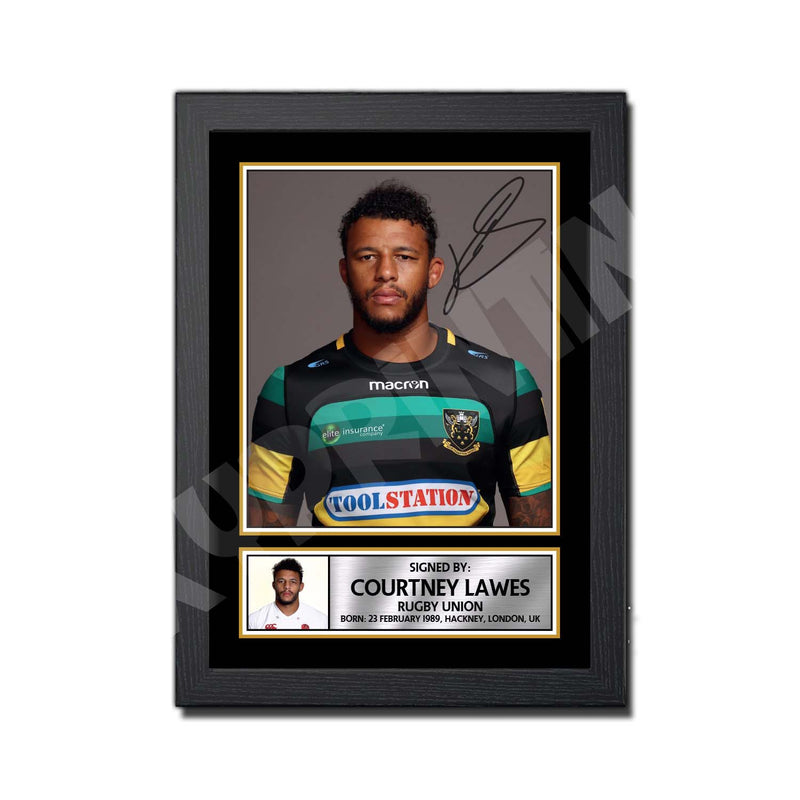 COURTNEY LAWES 1 Limited Edition Rugby Player Signed Print - Rugby