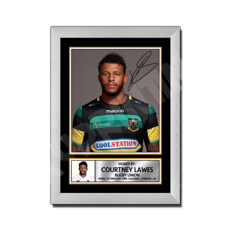 COURTNEY LAWES 1 Limited Edition Rugby Player Signed Print - Rugby
