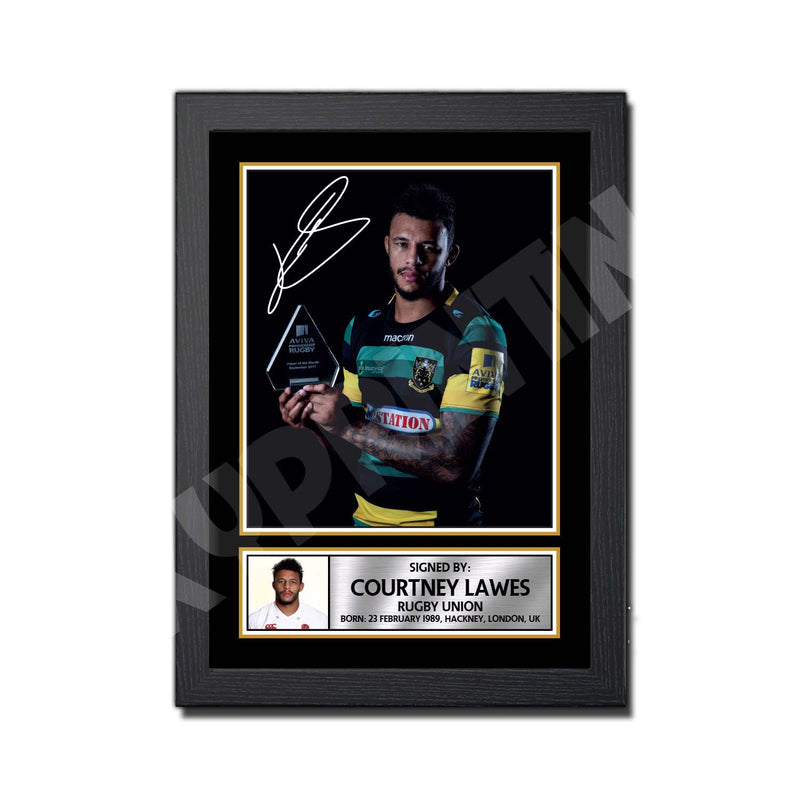 COURTNEY LAWES 2 Limited Edition Rugby Player Signed Print - Rugby