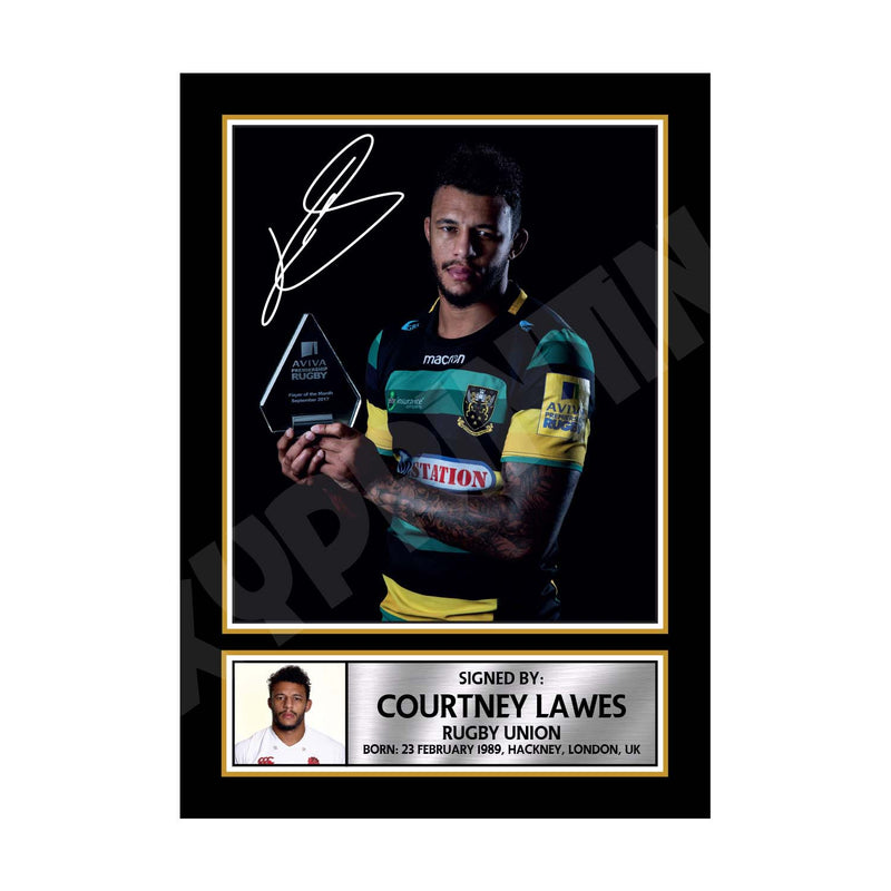 COURTNEY LAWES 2 Limited Edition Rugby Player Signed Print - Rugby