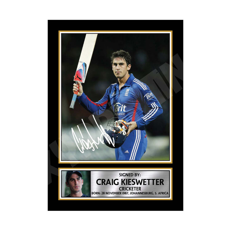 CRAIG KIESWETTER Limited Edition Cricketer Signed Print - Cricket Player