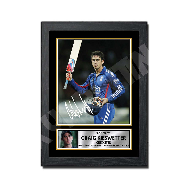 CRAIG KIESWETTER Limited Edition Cricketer Signed Print - Cricket Player