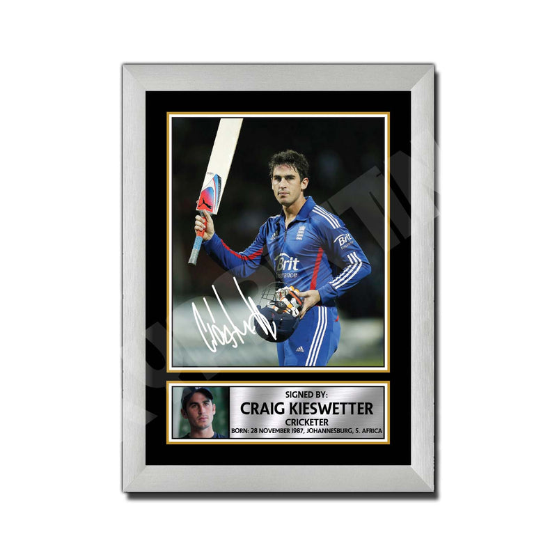 CRAIG KIESWETTER Limited Edition Cricketer Signed Print - Cricket Player