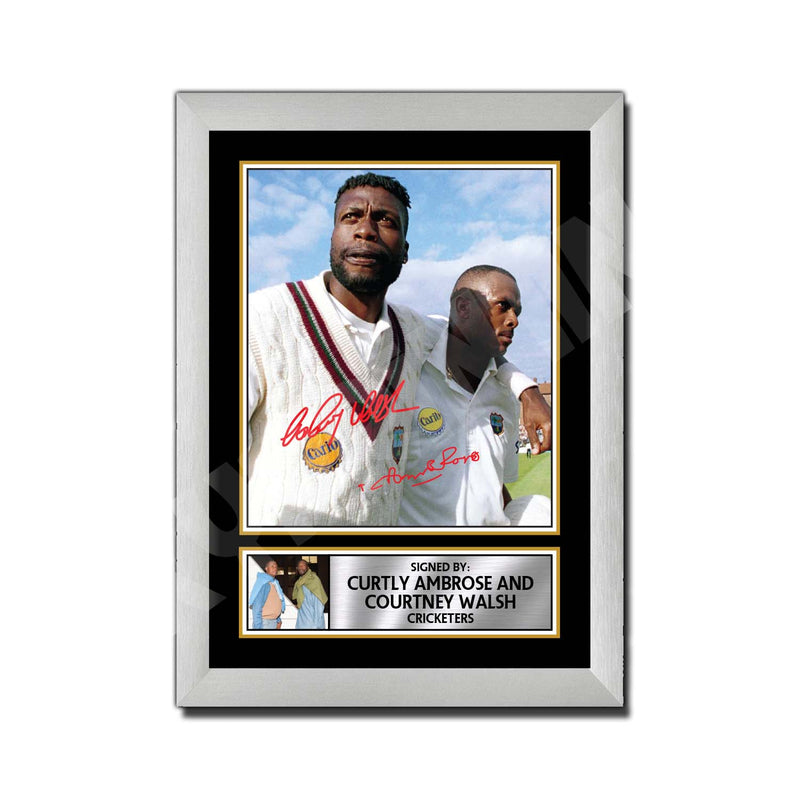 CURTLY AMBROSE _ COURTNEY Limited Edition Cricketer Signed Print - Cricket Player