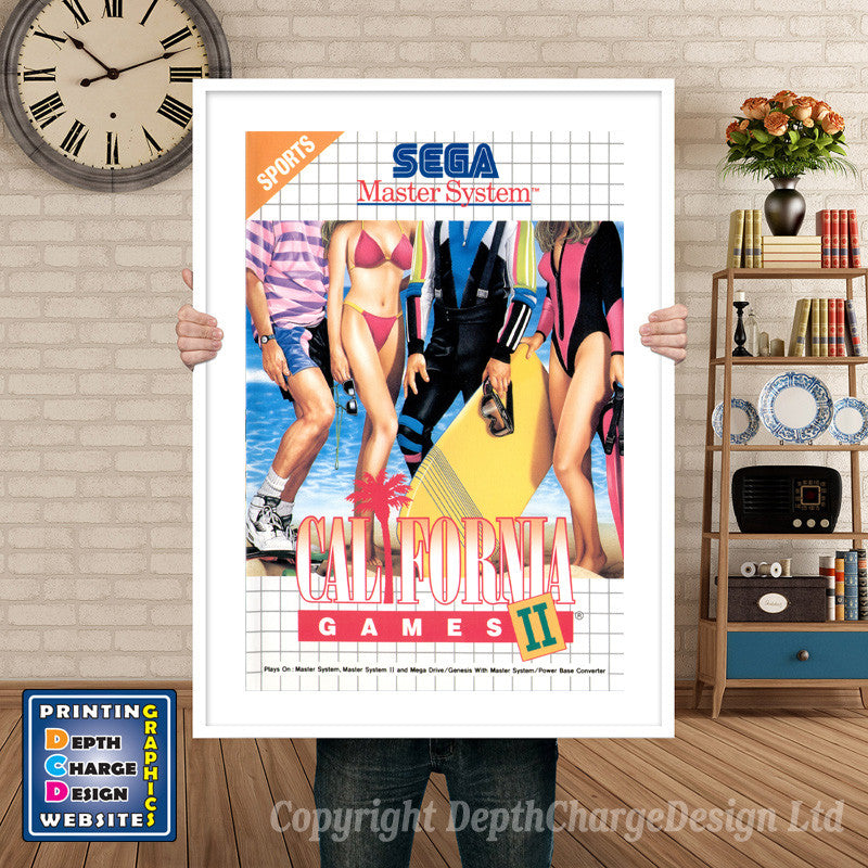 California Games 2 Inspired Retro Gaming Poster A4 A3 A2 Or A1