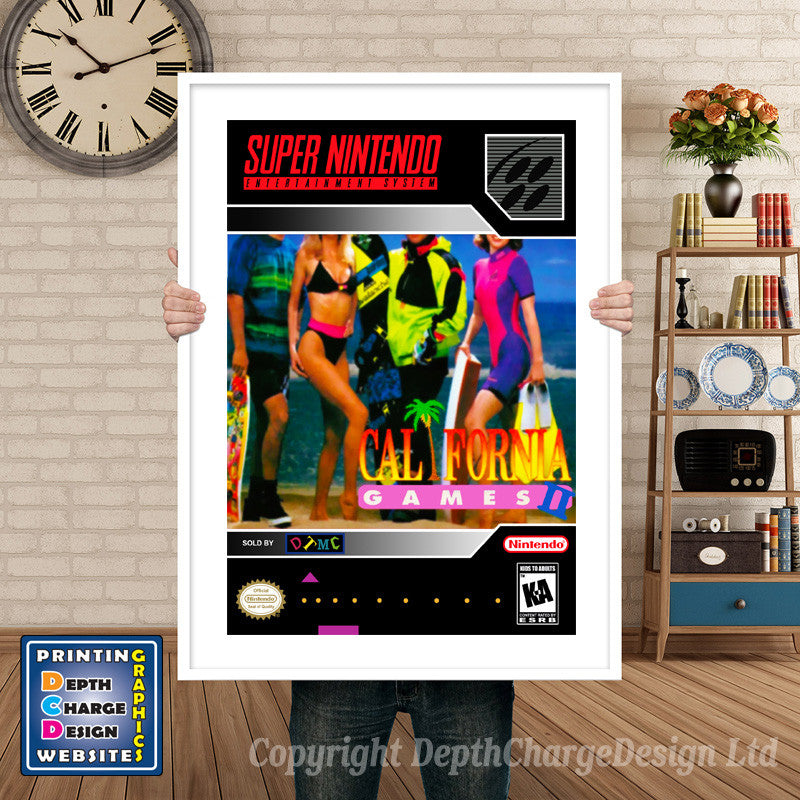 California Games II Super Nintendo GAME INSPIRED THEME Retro Gaming Poster A4 A3 A2 Or A1