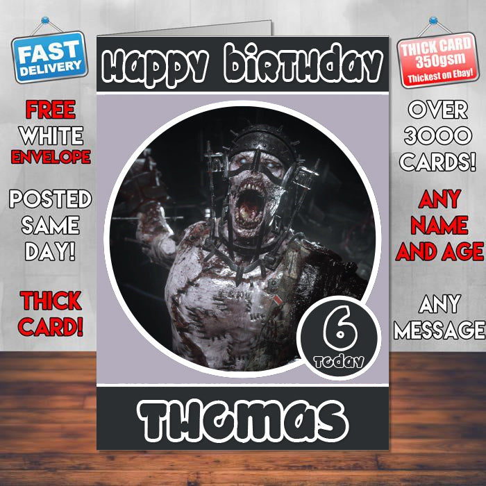 Call Of Duty Wwii Nazi Zombies Inspired Style Game Kids Inspired Birthday Card (SA)