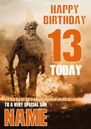 Call Of Duty 3 Theme INSPIRED Personalised Birthday Card