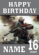 Call Of Duty Design 3 THEME INSPIRED Kids Adult Personalised Birthday Card Birthday Card