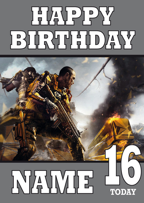 Call Of Duty Design 5 THEME INSPIRED Kids Adult Personalised Birthday Card Birthday Card