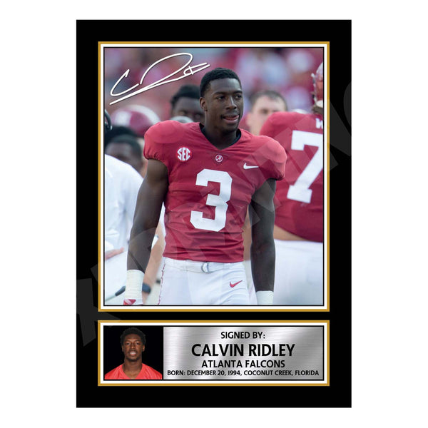 Calvin Ridley 1 American Football Printed Signature Print – Reproduction Print