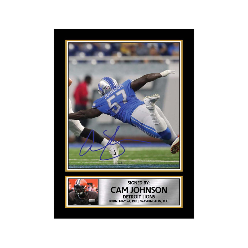 Cam Johnson Limited Edition Football Signed Print - American Footballer