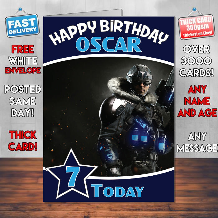 Captain Cold Injustice 2 Inspired Style Game Kids Inspired Birthday Card (SA)