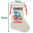 PERSONALISED Cartoon Inspired Super Hero Captain USA CHARLIE HIGH QUALITY Large CHRISTMAS STOCKING - Any Name you want!
