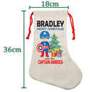 PERSONALISED Cartoon Inspired Super Hero Captain USA HIGH QUALITY Large CHRISTMAS STOCKING - Any Name you want!