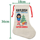 PERSONALISED Cartoon Inspired Super Hero Captain USA Girl KAYLEIGH HIGH QUALITY Large CHRISTMAS STOCKING - Any Name you want!
