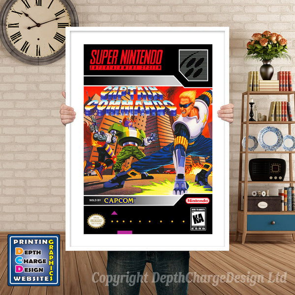 Captain Commando Super Nintendo Game Inspired Theme Retro Gaming Poster