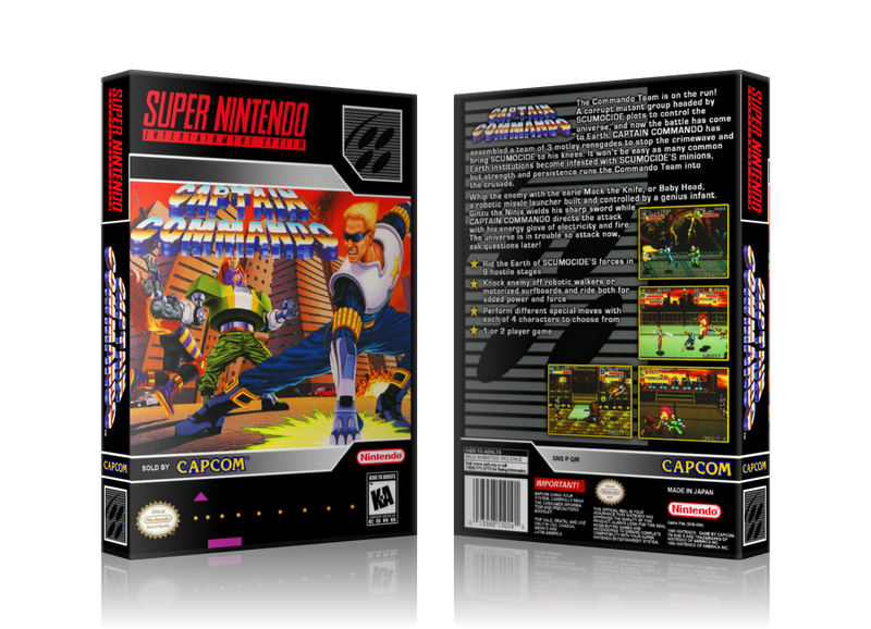 Captain Commando Replacement Nintendo SNES Game Case Or Cover
