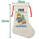 PERSONALISED Cartoon Inspired Super Hero Captain Marvell Girl FAYE HIGH QUALITY Large CHRISTMAS STOCKING - Any Name you want!