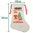 PERSONALISED Cartoon Inspired Super Hero Captain Marvell HENRY HIGH QUALITY Large CHRISTMAS STOCKING - Any Name you want!