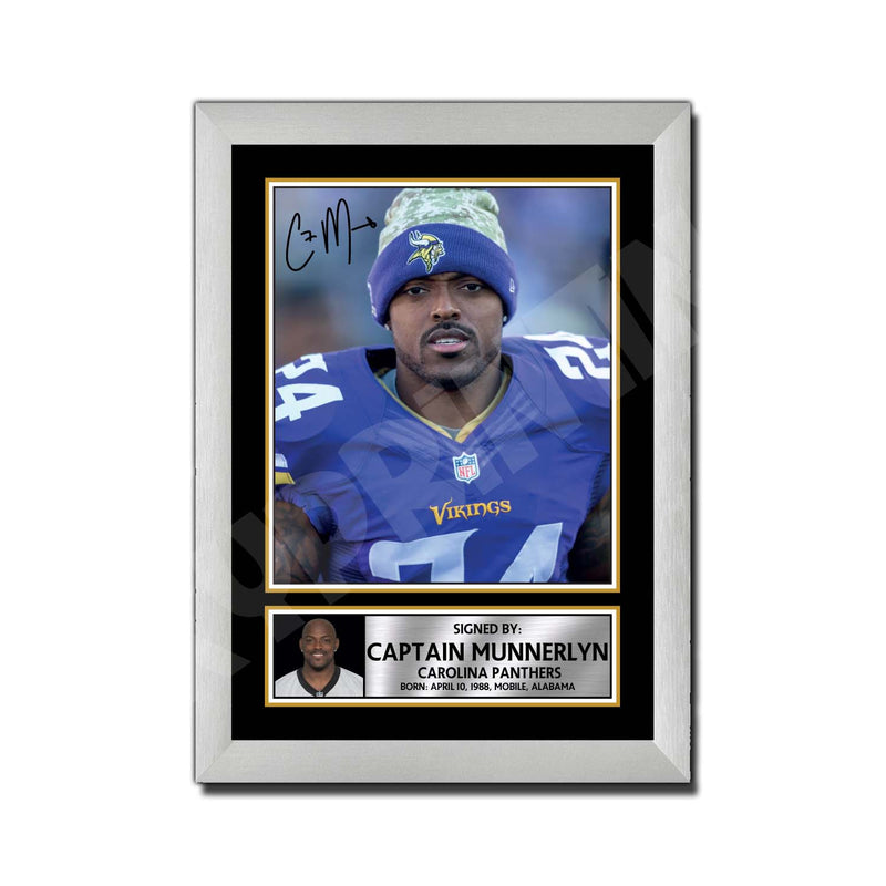 Captain Munnerlyn 1 Limited Edition Football Signed Print - American Footballer