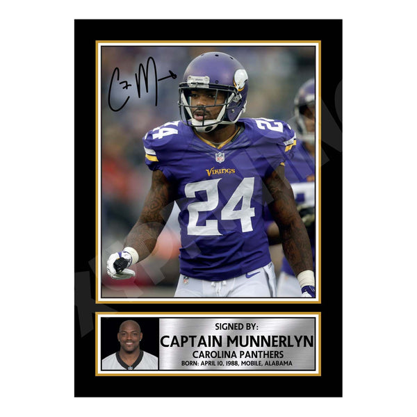 Captain Munnerlyn 2 American Football Printed Signature Print