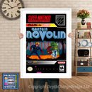 Captain Novolin Super Nintendo GAME INSPIRED THEME Retro Gaming Poster A4 A3 A2 Or A1
