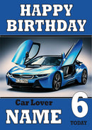 Personalised Car Lover 6 THEME INSPIRED Style PERSONALISED Kids Adult FUNNY Birthday Card