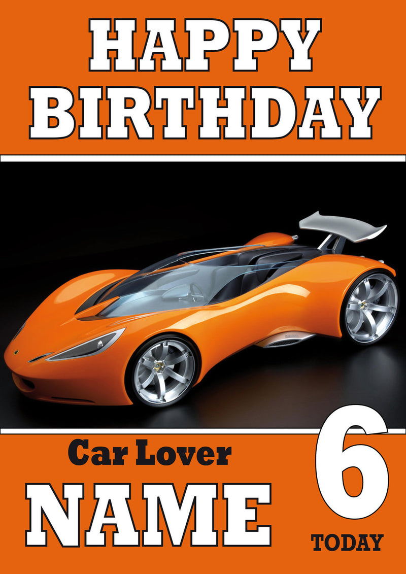 Personalised Car Lover 7 THEME INSPIRED Style PERSONALISED Kids Adult FUNNY Birthday Card