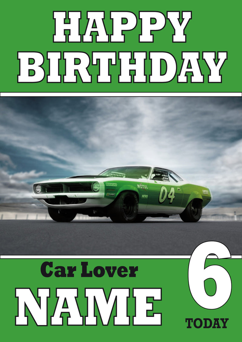 Personalised Car Lover 8 THEME INSPIRED Style PERSONALISED Kids Adult FUNNY Birthday Card