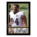 Carl Davis 1 Limited Edition Football Signed Print - American Footballer