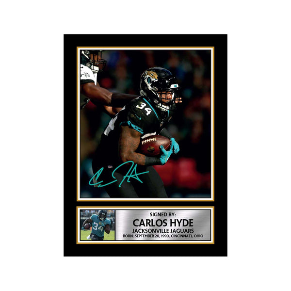 Carlos Hyde American Football Printed Signature Print