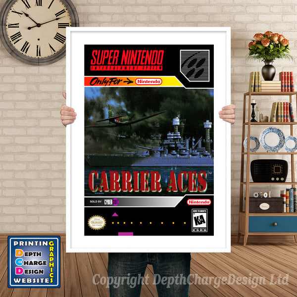 Carrier Aces Super Nintendo Game Inspired Theme Retro Gaming Poster