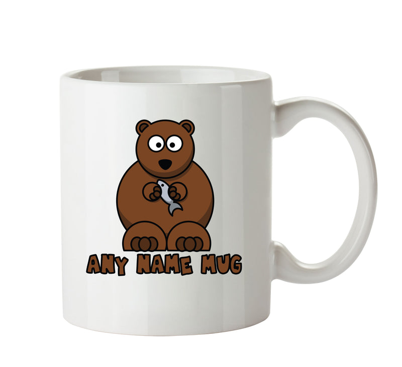 Personalised Bear With Fish Mug CARTOON Mug Office Mug