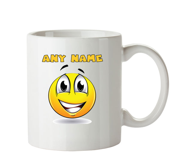 Cartoon Big Side Smile Emoji Emoticons Mugs – printed mug product image 1