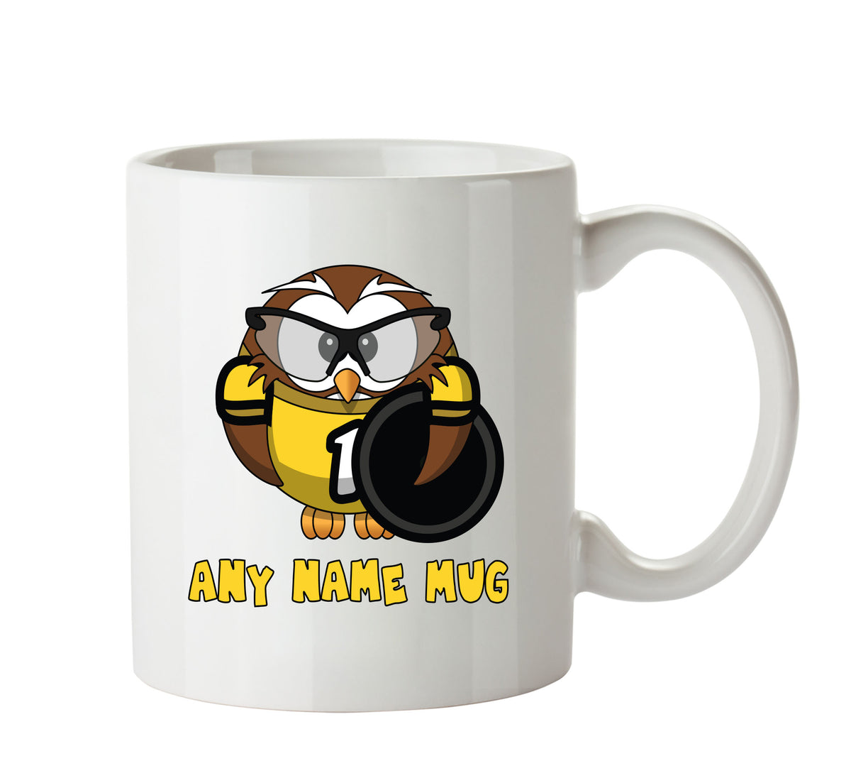 Personalised Biking Owl Mug CARTOON Mug Office Mug – printed mug product image 1