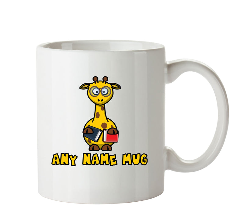 Personalised Bookworm Giraffe Mug CARTOON Mug Office Mug