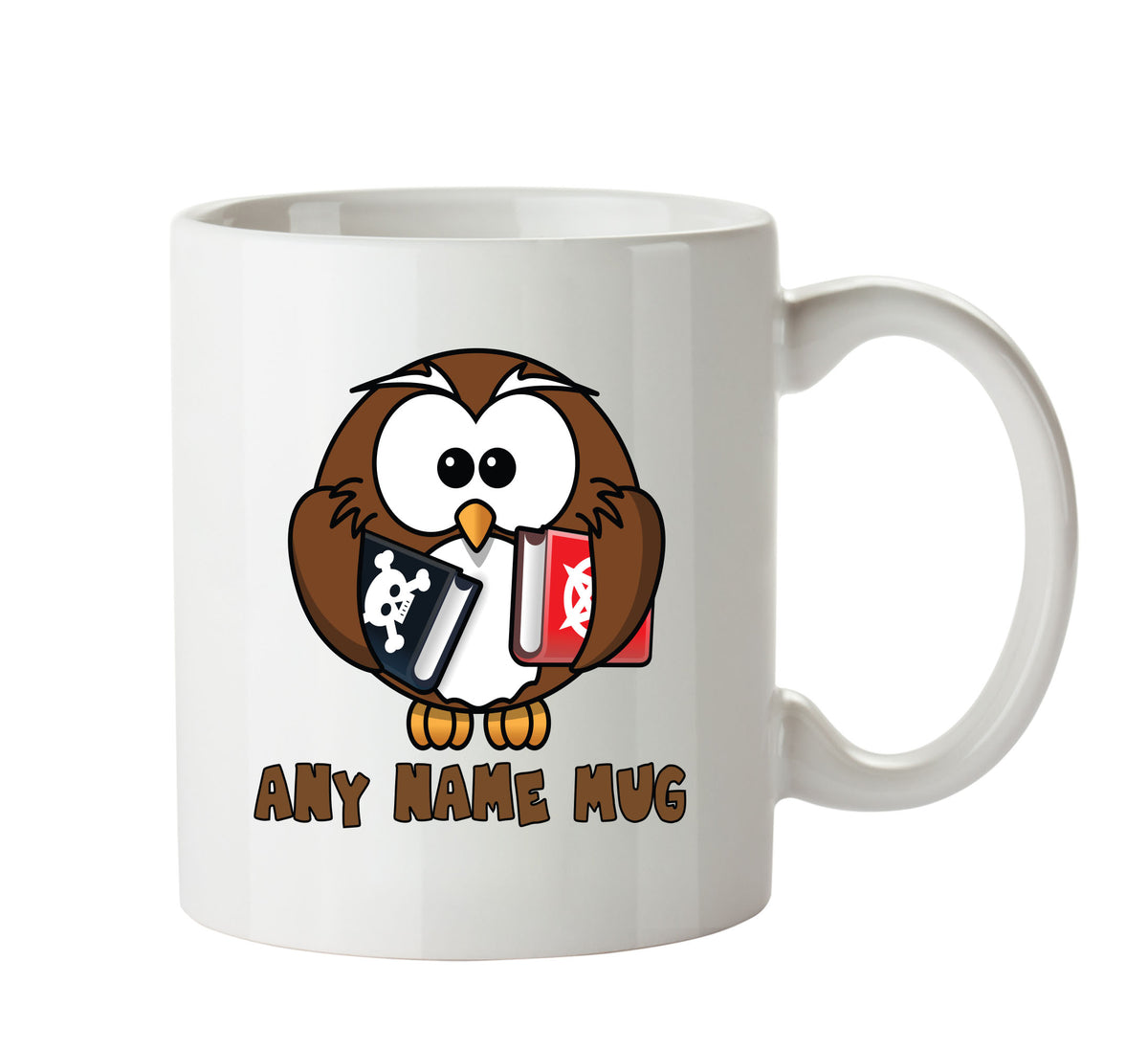 Personalised Bookworm Owl Mug CARTOON Mug Office Mug – printed mug product image 1