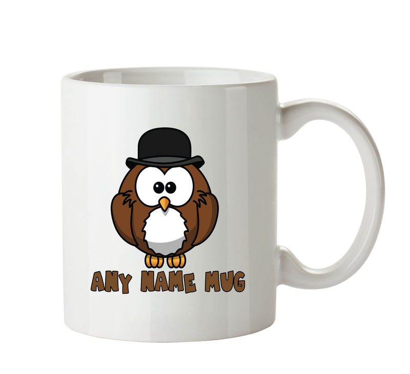 Personalised Bowler Owl Mug CARTOON Mug Office Mug