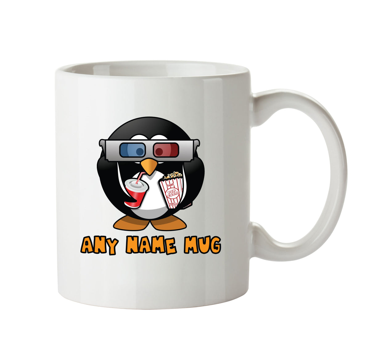 Personalised Cinema Penguin Mug CARTOON Mug Office Mug – printed mug product image 1