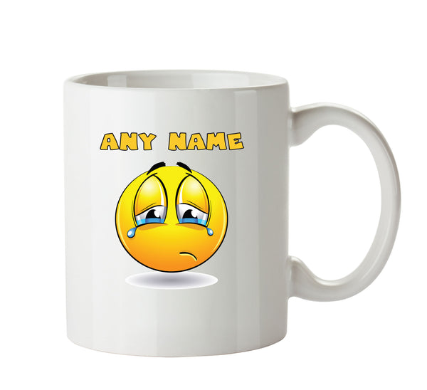 Personalised Cartoon Crying Emoji Emoticons Mugs – printed mug product image 1