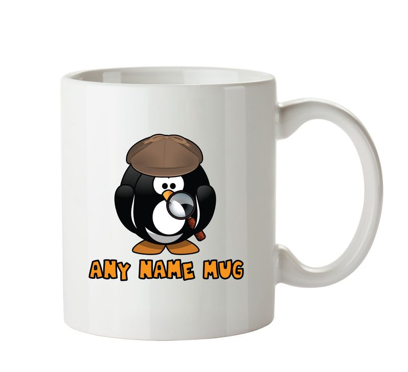 Personalised Detective Penguin Mug CARTOON Mug Office Mug