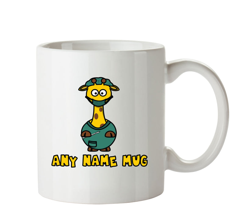 Personalised Doctor Giraffe Mug CARTOON Mug Office Mug