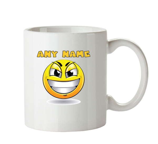 Personalised Cartoon Evil Smile Emoji Emoticons Mugs – printed mug product image 1
