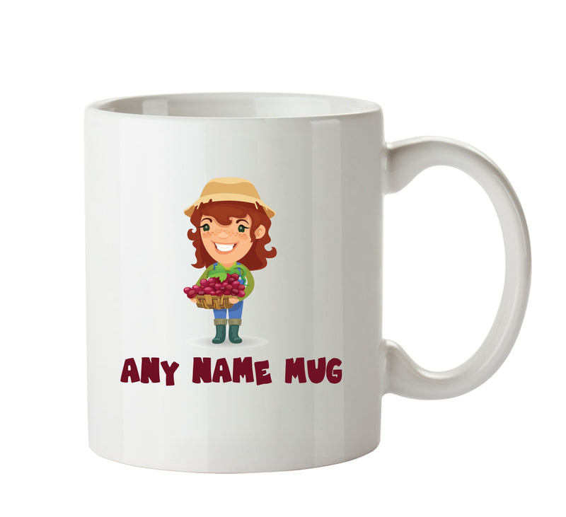 Personalised Female Fruit Picker Mug Occupational Mug Office Mug