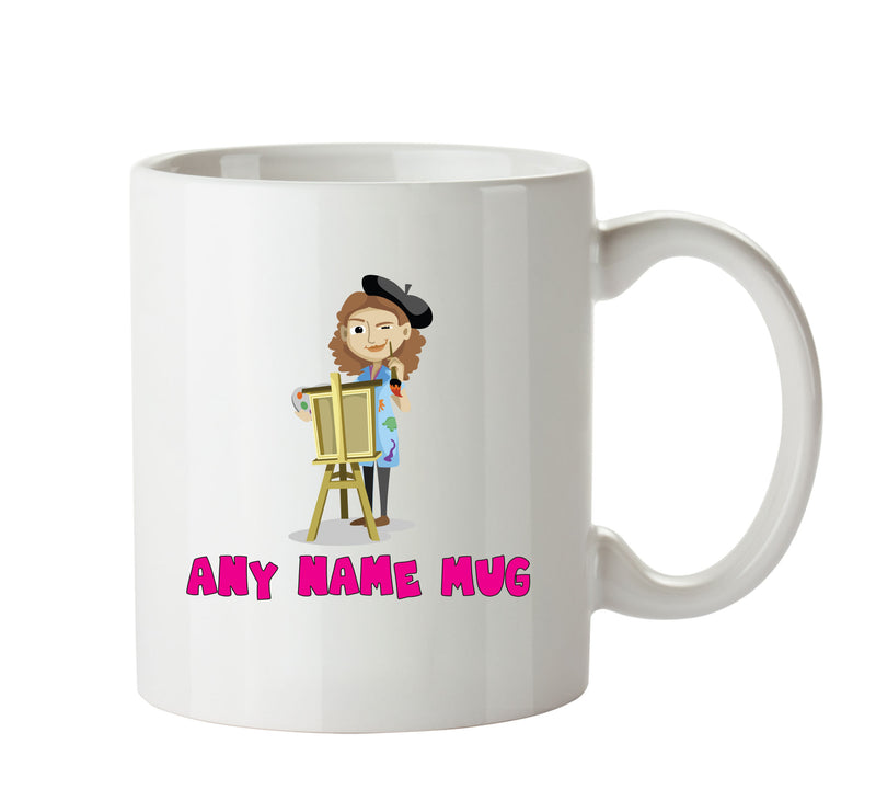 Personalised Female Painter Mug Occupational Mug Office Mug